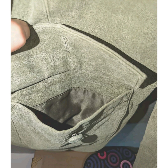 Twiggy Jacket Suede Leather Green Barbie Pink Purple Lining Coat Jackets - Picture 7 of 15